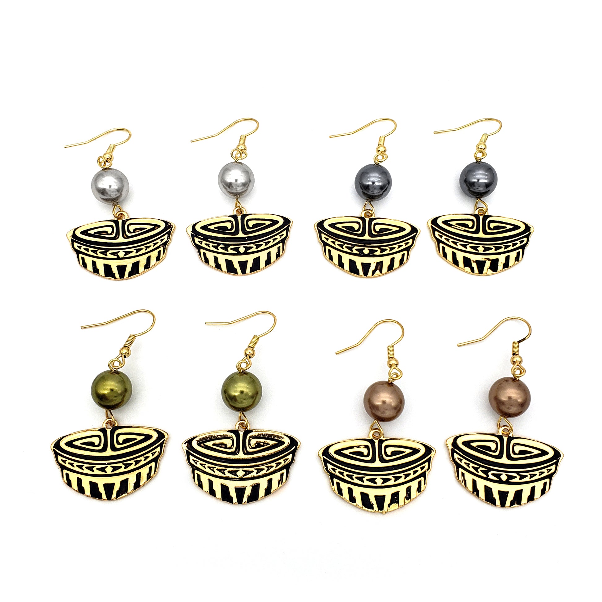 SIALEI EXCLUSIVE EDITION EARRING - SILVER, BLACK, GREEN, BROWN
